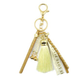 BOHEMIA Crystal Tassel Colorful Key Chain for Women Girl Bag Keychain