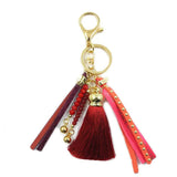 BOHEMIA Crystal Tassel Colorful Key Chain for Women Girl Bag Keychain