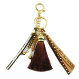 BOHEMIA Crystal Tassel Colorful Key Chain for Women Girl Bag Keychain