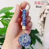 Strass Rhinestone Leather Crystal Ball Keychain for Women