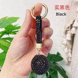 Strass Rhinestone Leather Crystal Ball Keychain for Women