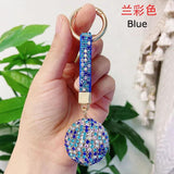 Strass Rhinestone Leather Crystal Ball Keychain for Women