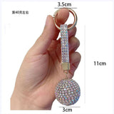 Strass Rhinestone Leather Crystal Ball Keychain for Women