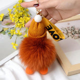 Fox Fur Sleeping Doll Key Chain Plush Sleeping Baby Pendant