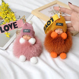 Fox Fur Sleeping Doll Key Chain Plush Sleeping Baby Pendant