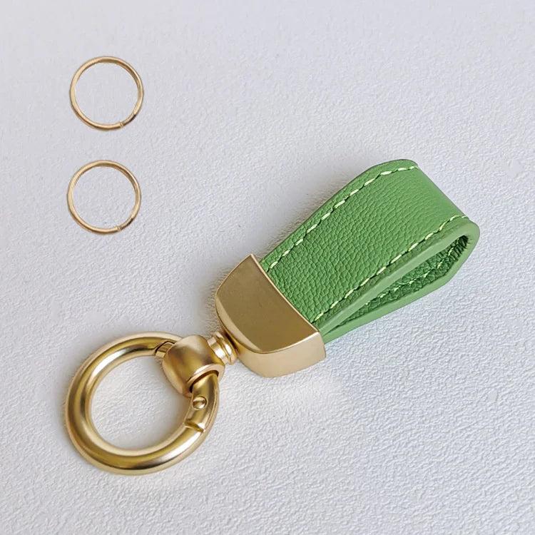French Style Mini Lambskin Keyring Pendant Leather Key Chains for Women
