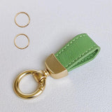 French Style Mini Lambskin Keyring Pendant Leather Key Chains for Women