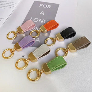 French Style Mini Lambskin Keyring Pendant Leather Key Chains for Women
