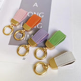 French Style Mini Lambskin Keyring Pendant Leather Key Chains for Women