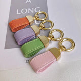French Style Mini Lambskin Keyring Pendant Leather Key Chains for Women