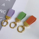 French Style Mini Lambskin Keyring Pendant Leather Key Chains for Women