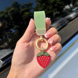 French Style Mini Lambskin Keyring Pendant Leather Key Chains for Women