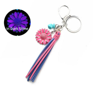 Sunflower Pendant Fringe Keychain Western Punk Style Retro Cowboy Charm