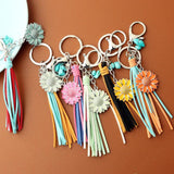 Sunflower Pendant Fringe Keychain Western Punk Style Retro Cowboy Charm