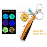 Sunflower Pendant Fringe Keychain Western Punk Style Retro Cowboy Charm