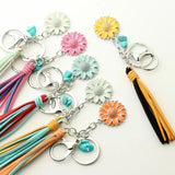 Sunflower Pendant Fringe Keychain Western Punk Style Retro Cowboy Charm