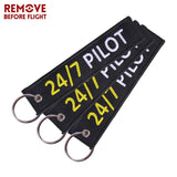 24/7 Pilot Keychain Aviation Embroidery Key Ring Chain