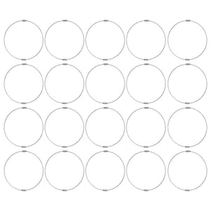 Keychain Cable Stainless Steel Ring Loop Holder, 20 Pack
