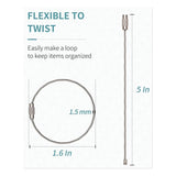 Keychain Cable Stainless Steel Ring Loop Holder, 20 Pack