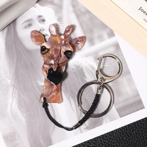 Acrylic Giraffe Key Chain Animal Corsage for Women