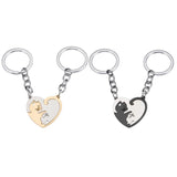 Couple Keychain Gift Heart Shaped Cat Stitching Keychains Wedding Anniversary