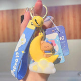 Moon Bear Rabbit Light Glowing Keychain Keyring Couple Bag Ornament