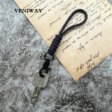 Personalized Keychain Lanyard Weave Men's Keyring Strap