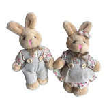 2 Cloth Bear/Rabbit Dolls Keychain Gift Plush Material for Girl