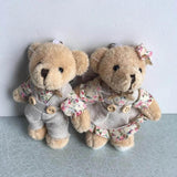 2 Cloth Bear/Rabbit Dolls Keychain Gift Plush Material for Girl