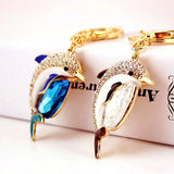 Crystal Gem Dolphin Key Ring Women's Bag Accessories Metal Pendant