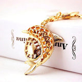 Crystal Gem Dolphin Key Ring Women's Bag Accessories Metal Pendant