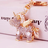 Rhinestone Unicorn Keychain Metal Pendant Bag Accessories (8 Colors)