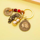 Chinese Zodiac Brass Gourd Pixiu Keychain