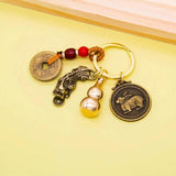 Chinese Zodiac Brass Gourd Pixiu Keychain