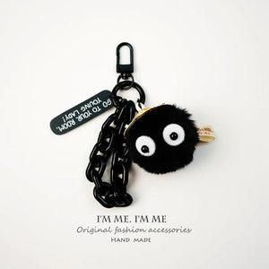 Anime Spirited Away Totora Hand Susuwatari Fur Ball Keychain for Women