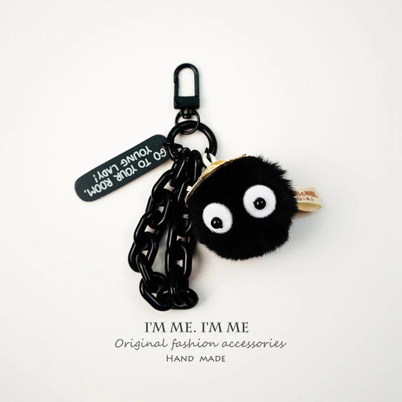Anime Spirited Away Totora Hand Susuwatari Fur Ball Keychain for Women
