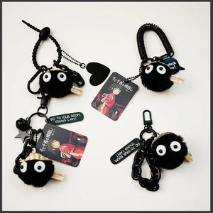 Anime Spirited Away Totora Hand Susuwatari Fur Ball Keychain for Women