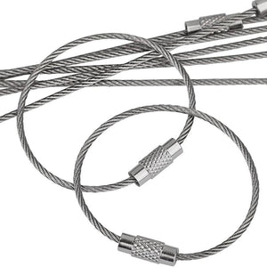 Stainless Steel Keychain Cable Key Ring Holder, 20 Pack