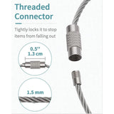 Stainless Steel Keychain Cable Key Ring Holder, 20 Pack