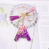 Crystal Drop Glue Keychain Tassel Pendant Resin Keychain