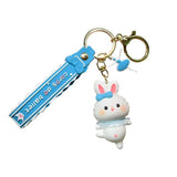 Animal Keychain Cartoon Fox Rabbit Lace Keyring Couple Bag Car Key Chain