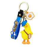 Funny Sitting Duck Key Chain Pendant for Women Men Bag Car Keyfob Kid Gift