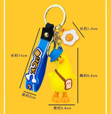 Funny Sitting Duck Key Chain Pendant for Women Men Bag Car Keyfob Kid Gift