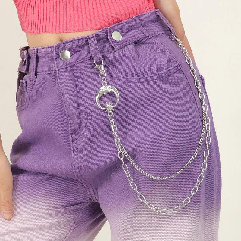 Vintage Moon Pendant Pants Chain Harajuku Goth Accessories