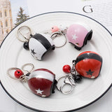 Stainless Steel Helmet Keychain Car Key Pendant Men Women Bell Mini Gift