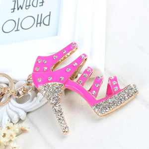 High-Heel Charm Rhinestone Purse Bag Key Chain