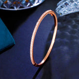 Pera Micro Pave Full CZ Big Round Thin Open Cuff Bangles