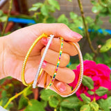 Pera Micro Pave Full CZ Big Round Thin Open Cuff Bangles