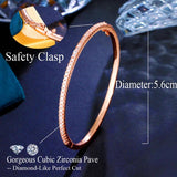 Pera Micro Pave Full CZ Big Round Thin Open Cuff Bangles