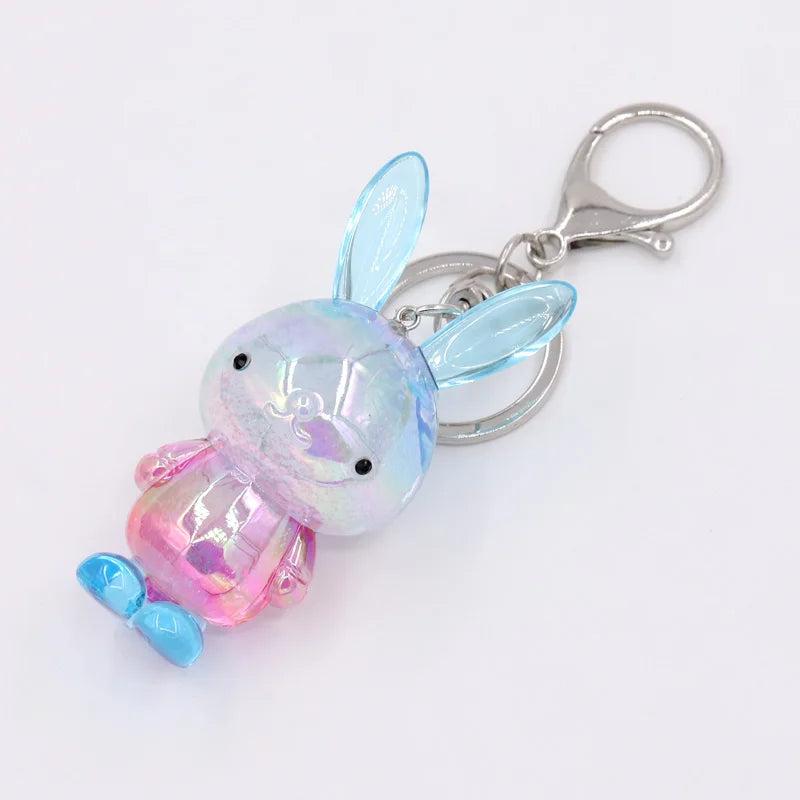 Rabbit Cartoon Keychain Acrylic Key Chain Couple Bag Pendant Car Key Ring